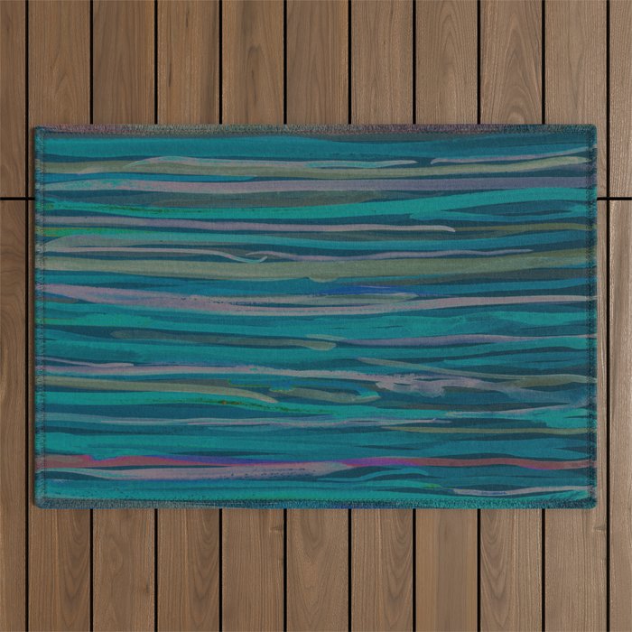 Deep Blue Sea - Ocean watercolor abstract painting Outdoor Rug Gallery Image 1