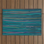Deep Blue Sea - Ocean watercolor abstract painting Outdoor Rug Gallery Image 1