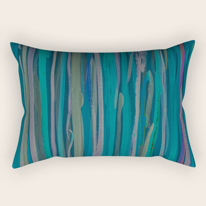 Deep Blue Sea - Ocean watercolor abstract painting Rectangular Pillow Gallery Image 2