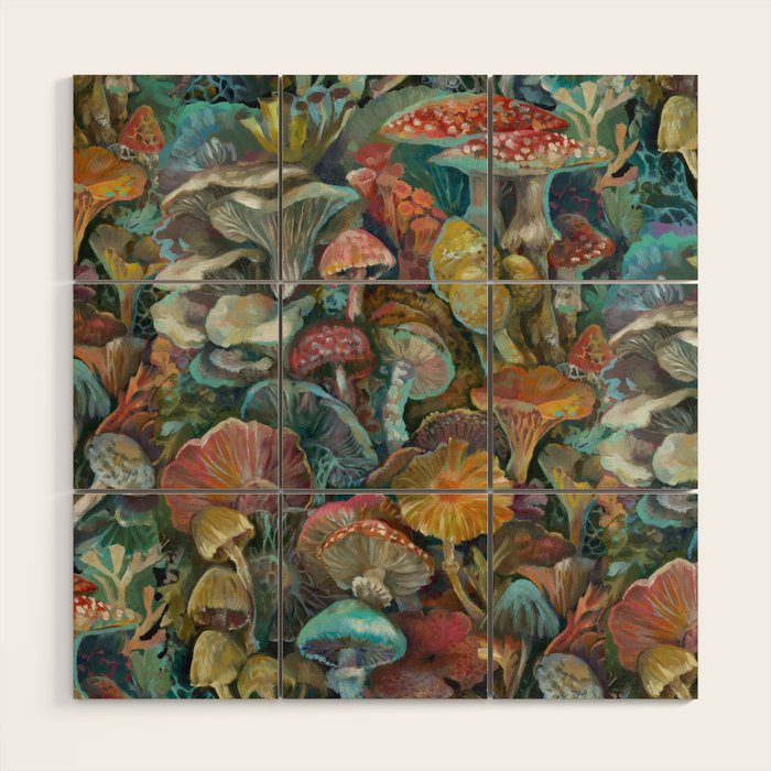 Magic Mushroom Garden Wood Wall Art Gallery Image 1