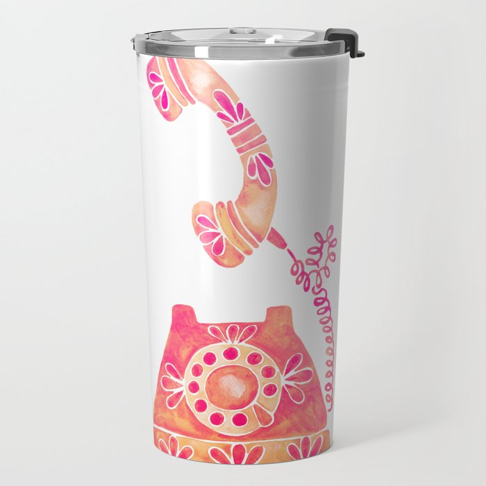 Vintage Rotary Phone - Peach Palette Travel Mug Gallery Image 2