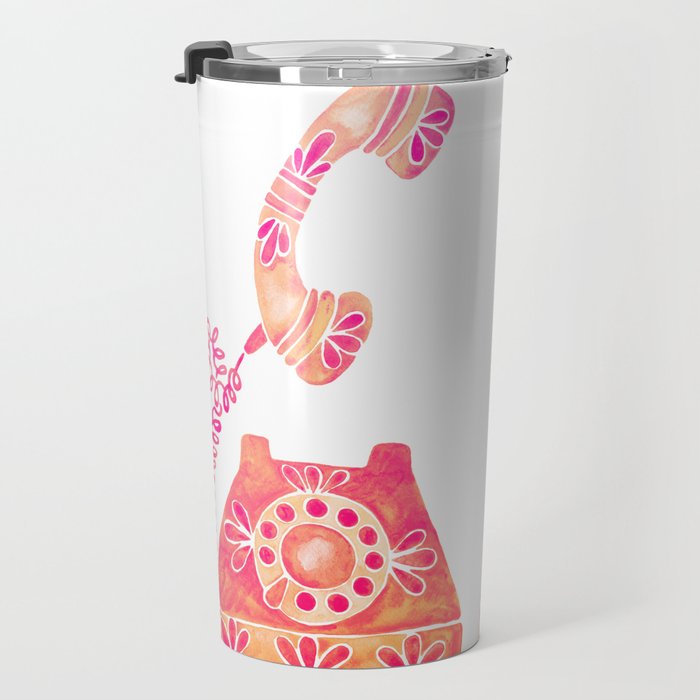 Vintage Rotary Phone - Peach Palette Travel Mug Gallery Image 3