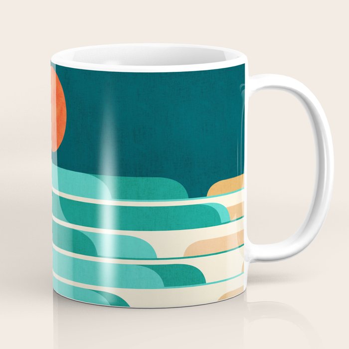 Chasing wave under the red moon Coffee Mug Gallery Image 1