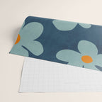 Sky Blue Orange Flowers Minimalist Artwork Wrapping Paper Gallery Image 2
