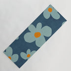 Sky Blue Orange Flowers Minimalist Artwork Yoga Mat Gallery Image 1