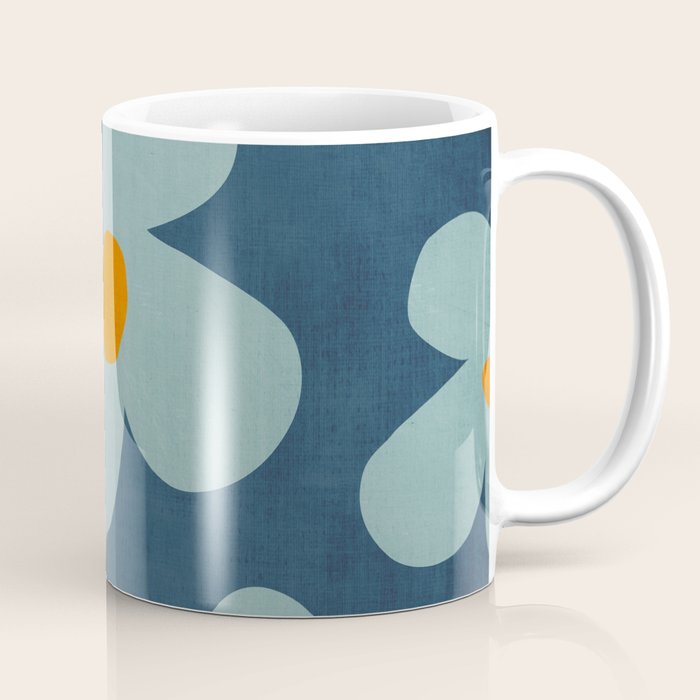 Sky Blue Orange Flowers Minimalist Artwork Coffee Mug Gallery Image 1