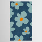 Sky Blue Orange Flowers Minimalist Artwork Tablecloth Gallery Image 2