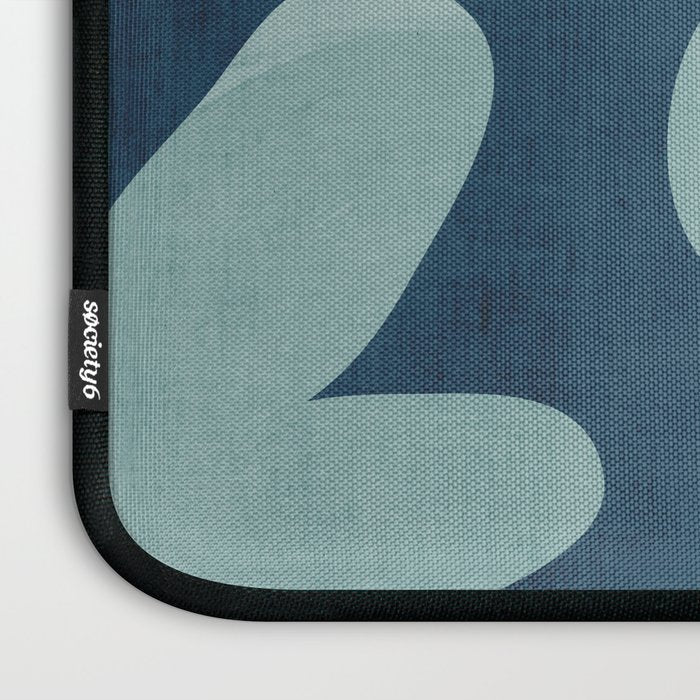 Sky Blue Orange Flowers Minimalist Artwork Laptop Sleeve Gallery Image 3