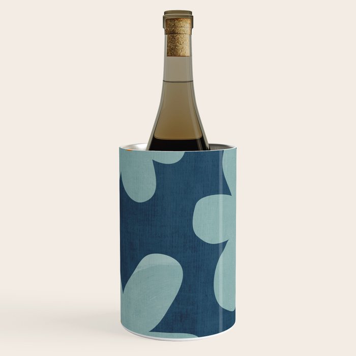 Sky Blue Orange Flowers Minimalist Artwork Wine Chiller Gallery Image 2