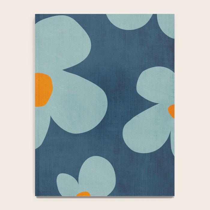 Sky Blue Orange Flowers Minimalist Artwork Notebook Gallery Image 4