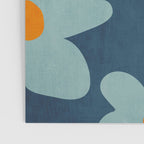 Sky Blue Orange Flowers Minimalist Artwork Poster Gallery Image 3