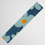 Sky Blue Orange Flowers Minimalist Artwork Table Runner Gallery Image 3