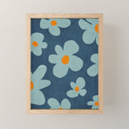 Sky Blue Orange Flowers Minimalist Artwork Mini Art Print Gallery Image 1