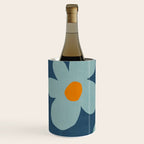 Sky Blue Orange Flowers Minimalist Artwork Wine Chiller Gallery Image 1