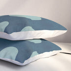 Sky Blue Orange Flowers Minimalist Artwork Pillow Sham Gallery Image 3