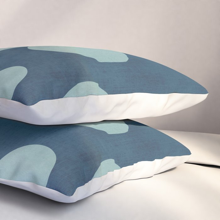 Sky Blue Orange Flowers Minimalist Artwork Pillow Sham Gallery Image 3