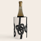 Minimalist Black Knot Abstract Art on Neutral Background Wine Chiller Gallery Image 1