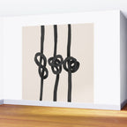 Minimalist Black Knot Abstract Art on Neutral Background Wall Mural Gallery Image 2