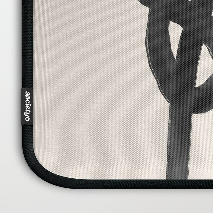 Minimalist Black Knot Abstract Art on Neutral Background Laptop Sleeve Gallery Image 3