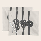 Minimalist Black Knot Abstract Art on Neutral Background Placemat Gallery Image 1
