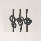 Minimalist Black Knot Abstract Art on Neutral Background Welcome Mat Gallery Image 1