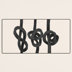 Minimalist Black Knot Abstract Art on Neutral Background Desk Mat Gallery Image 3