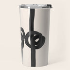 Minimalist Black Knot Abstract Art on Neutral Background Travel Mug Gallery Image 2