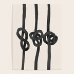 Minimalist Black Knot Abstract Art on Neutral Background Poster Gallery Image 4