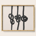 Minimalist Black Knot Abstract Art on Neutral Background Serving Tray Gallery Image 1