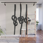 Minimalist Black Knot Abstract Art on Neutral Background Wall Mural Gallery Image 1
