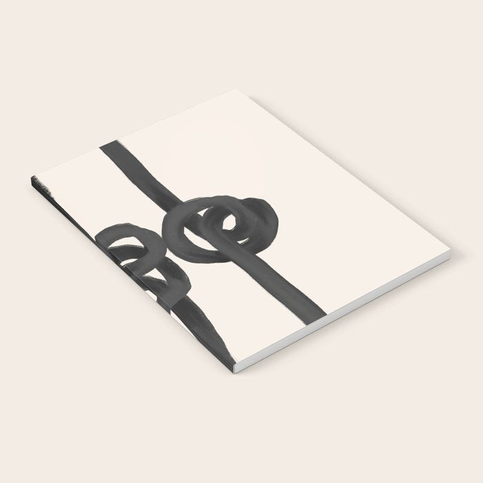 Minimalist Black Knot Abstract Art on Neutral Background Notebook Gallery Image 2