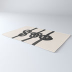 Minimalist Black Knot Abstract Art on Neutral Background Rug Gallery Image 3