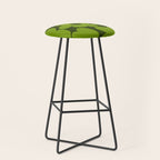 Large Green Retro Flowers - Green Petals on Dark Green Background #decor #society6 #buyart Stool Gallery Image 1