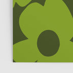 Large Green Retro Flowers - Green Petals on Dark Green Background #decor #society6 #buyart Poster Gallery Image 3
