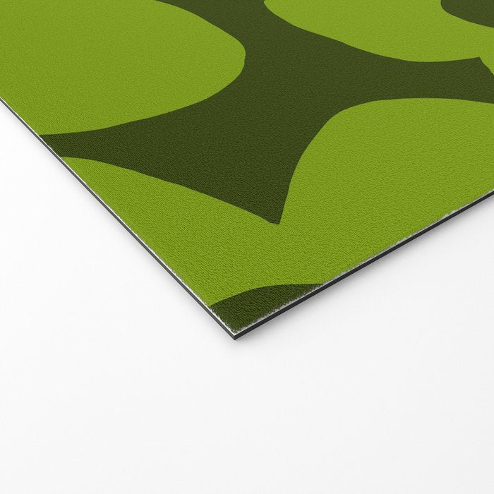 Large Green Retro Flowers - Green Petals on Dark Green Background #decor #society6 #buyart Welcome Mat Gallery Image 2