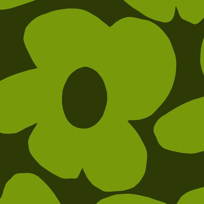 Large Green Retro Flowers - Green Petals on Dark Green Background #decor #society6 #buyart Coffee Mug Gallery Image 2