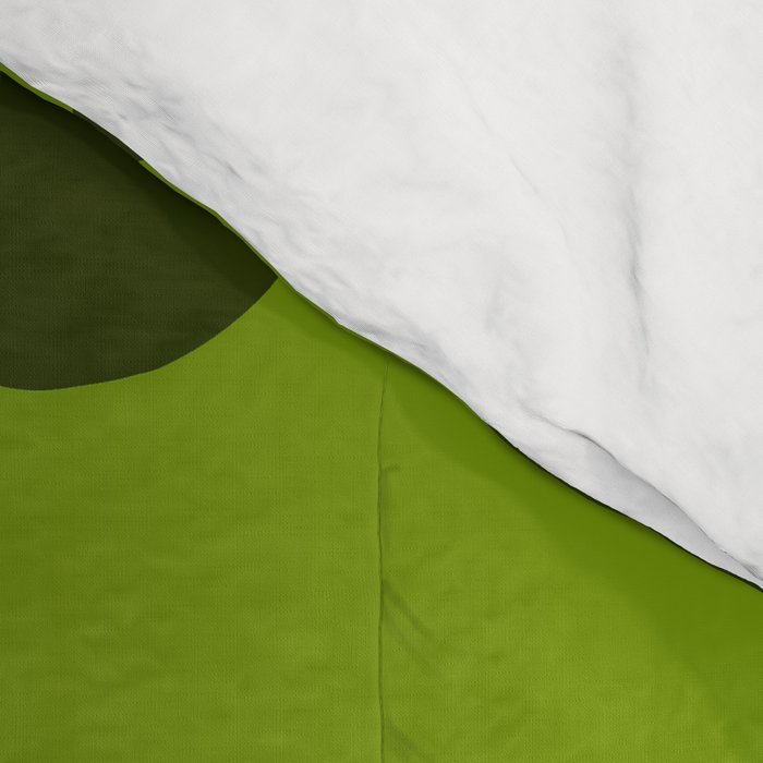 Large Green Retro Flowers - Green Petals on Dark Green Background #decor #society6 #buyart Comforter Gallery Image 4