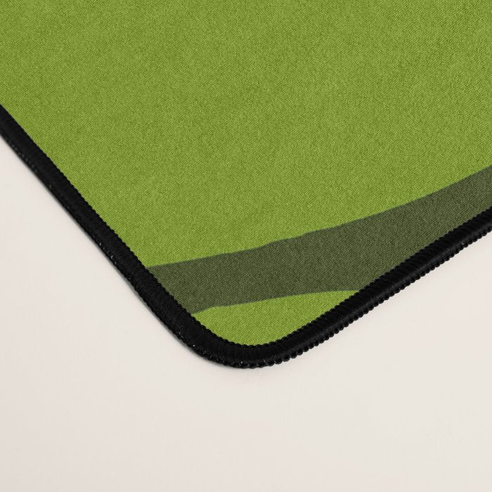 Large Green Retro Flowers - Green Petals on Dark Green Background #decor #society6 #buyart Desk Mat Gallery Image 4