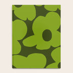 Large Green Retro Flowers - Green Petals on Dark Green Background #decor #society6 #buyart Notebook Gallery Image 4