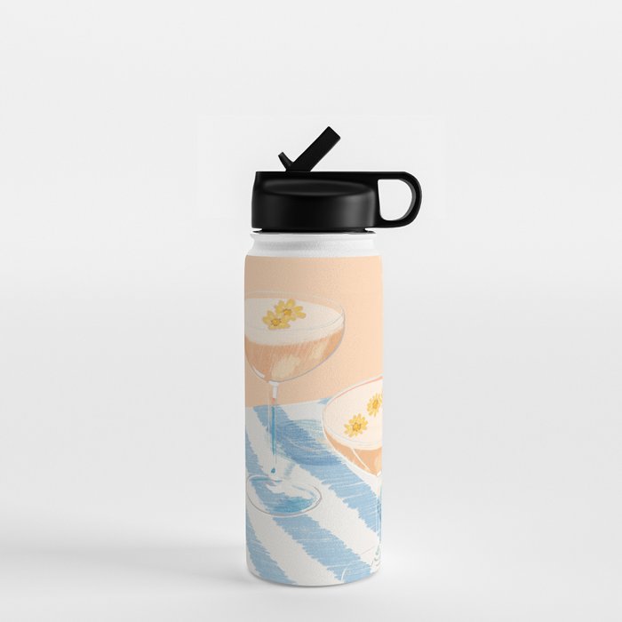 summer wine time illustartion  Water Bottle Gallery Image 1