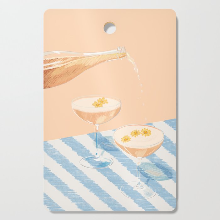 summer wine time illustartion  Cutting Board Gallery Image 1