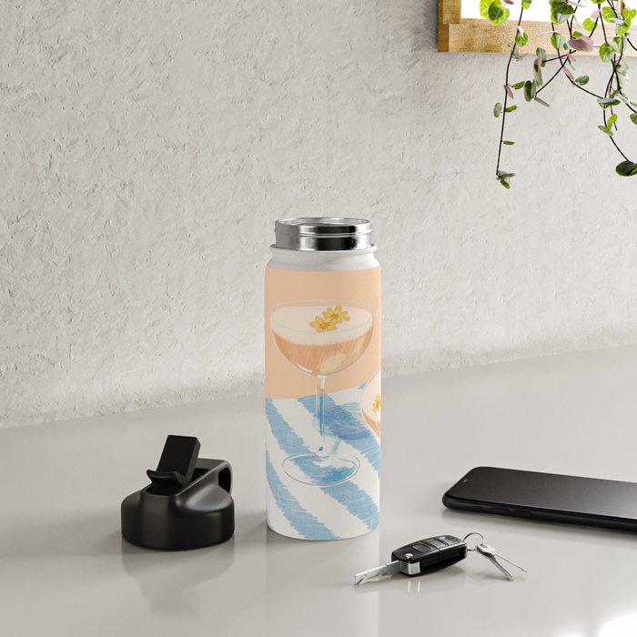 summer wine time illustartion  Water Bottle Gallery Image 4