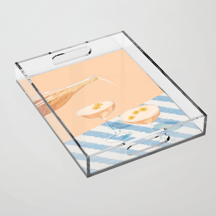 summer wine time illustartion  Acrylic Tray Gallery Image 1