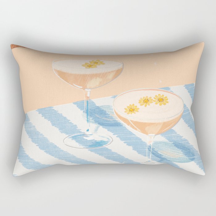 summer wine time illustartion  Rectangular Pillow Gallery Image 2