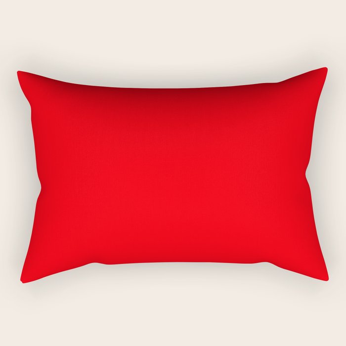 NOW BRIGHT RED SOLID COLOR Rectangular Pillow Gallery Image 1