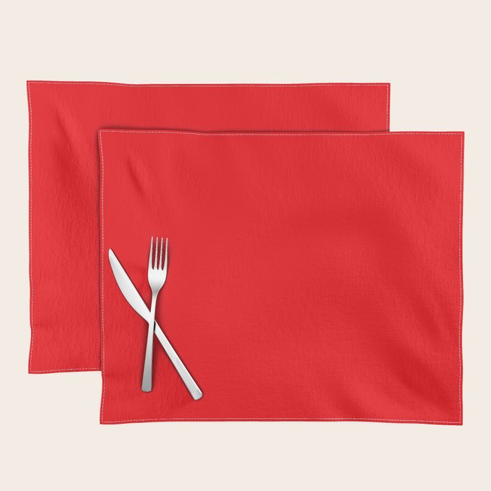 NOW BRIGHT RED SOLID COLOR Placemat Gallery Image 1