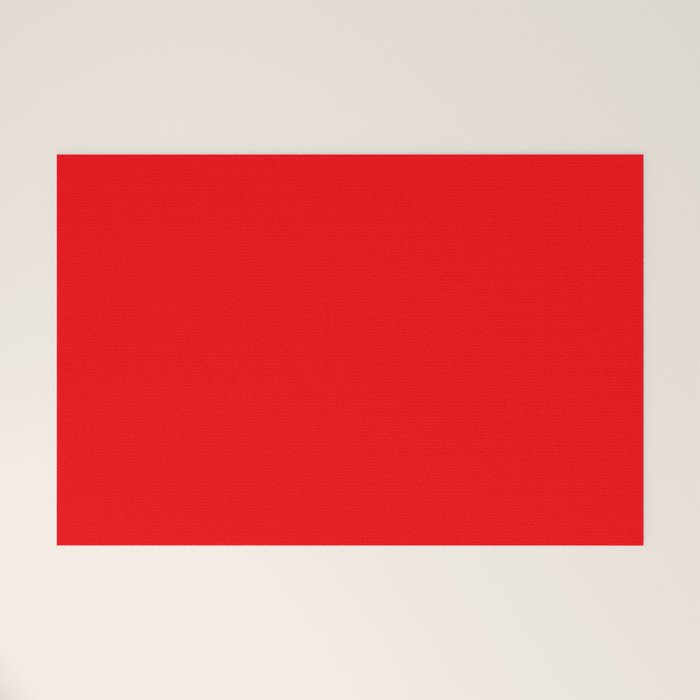 NOW BRIGHT RED SOLID COLOR Welcome Mat Gallery Image 1