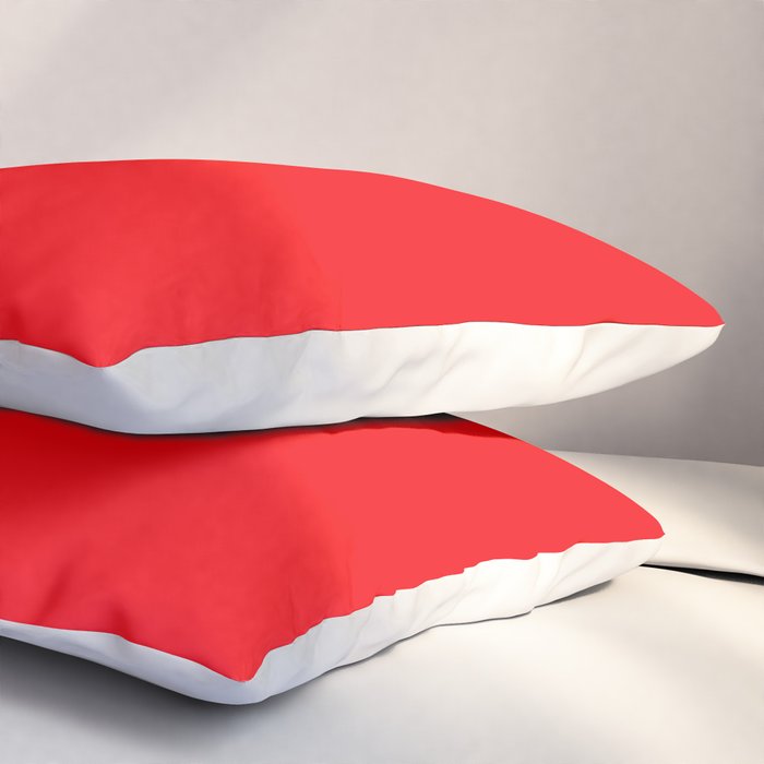 NOW BRIGHT RED SOLID COLOR Pillow Sham Gallery Image 3