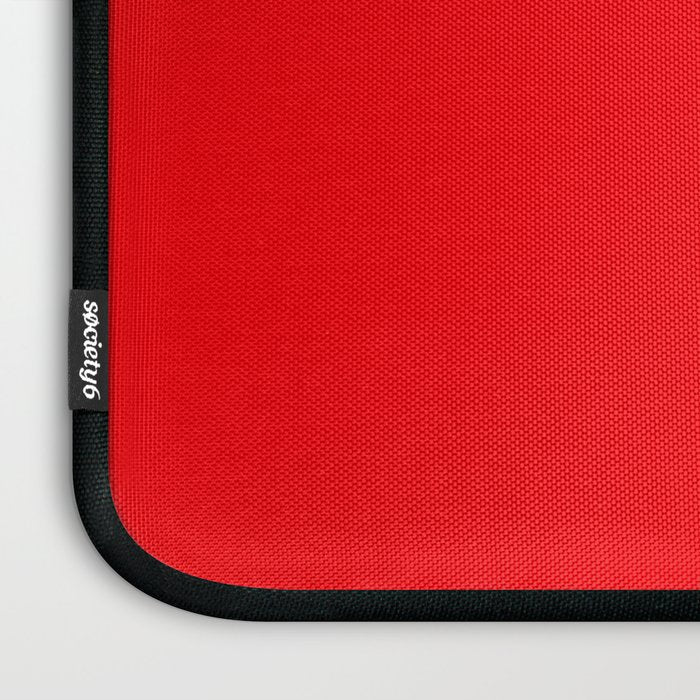 NOW BRIGHT RED SOLID COLOR Laptop Sleeve Gallery Image 3