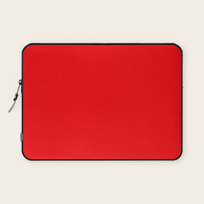 NOW BRIGHT RED SOLID COLOR Laptop Sleeve Gallery Image 1